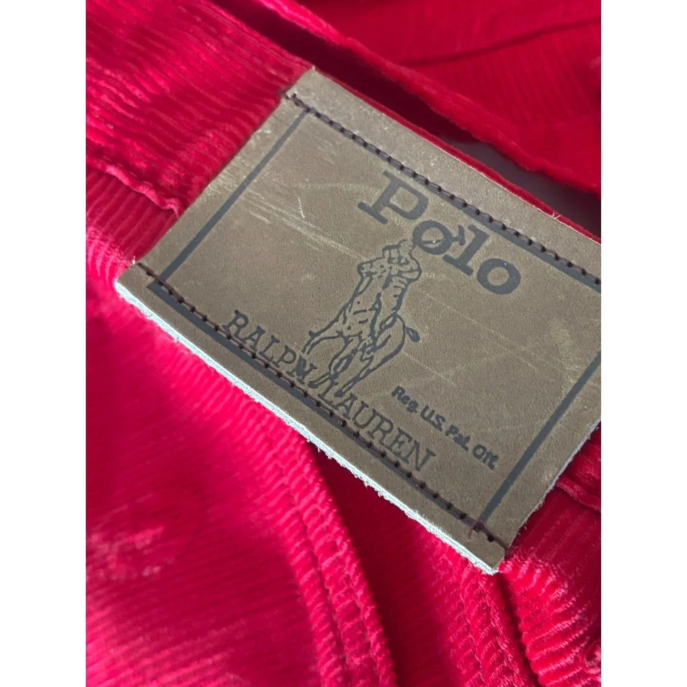 Vintage 1981 Polo Ralph Lauren Classic Jean Red Corduroy Pants 34x35 USA Made